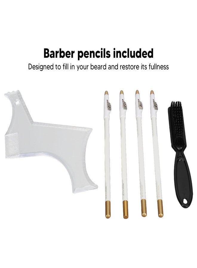Fockety Beard Shaper, Professional Beard Shaping Tools with 4pcs Barber Pencil, Beard Template and Beard Brush, Beard Shape up Tool for Line Up & Edging, Gifts for Dad, Husband - Image 4