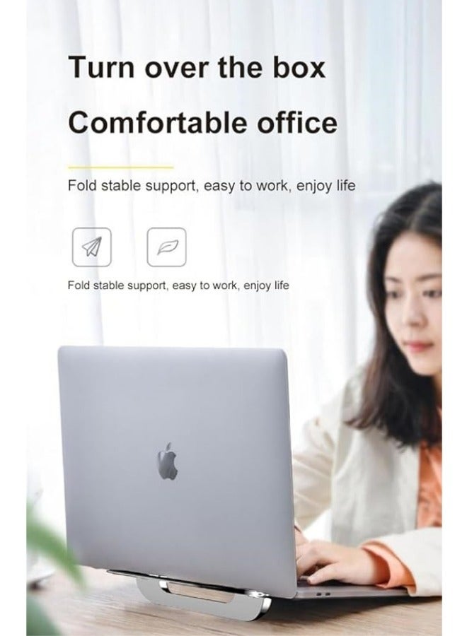 general Laptop Tablet Riser, Portable Laptop Stand High Hardness Strong Load Capacity Foldable Bright Finish Zinc Alloy for Home Office Use - Image 3