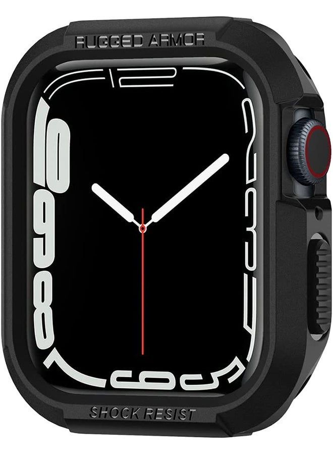 NIBEMINENT Rugged Armor Protector for Apple Watch Case Series 8/7 (45mm) and SE2/6/SE/5/4 (44mm) Cover Matte Black  - Image 1