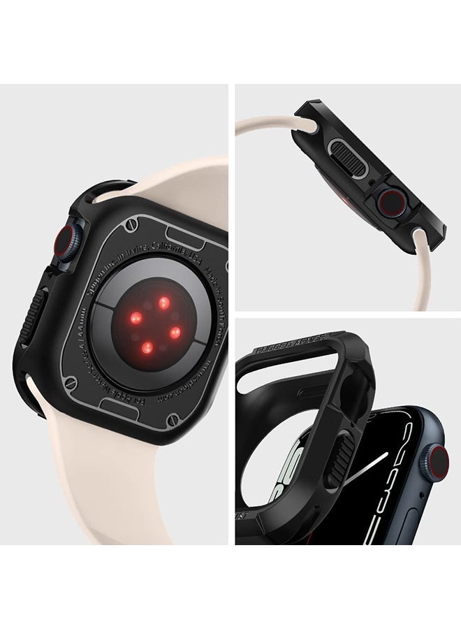 NIBEMINENT Rugged Armor Protector for Apple Watch Case Series 8/7 (45mm) and SE2/6/SE/5/4 (44mm) Cover Matte Black  - Image 3