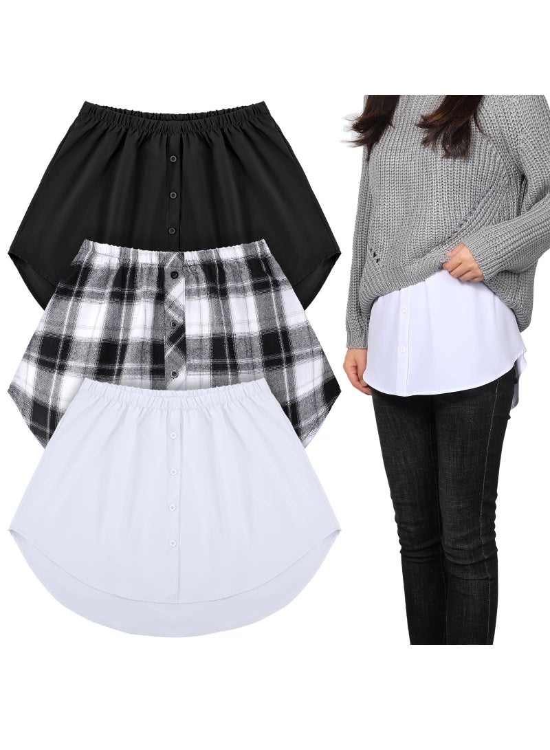 SYOSI 3Pcs Shirt Extender for Women Adjustable Fake Layering Leggings Shirt Skirt L - Image 1