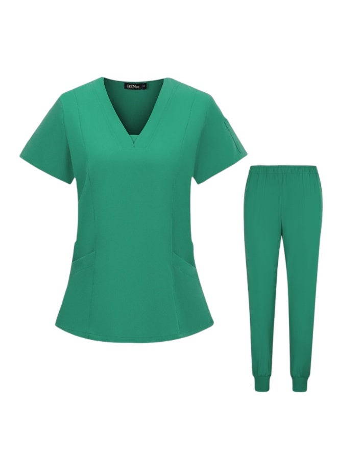 Loquat Womens Medical Scrubs Set Medical Uniform Set Cyan - Image 1