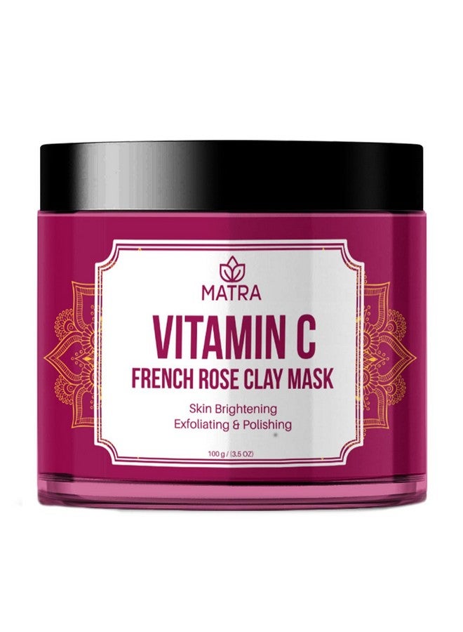 Matra Vitamin C French Rose Clay Kaolin Mask - With Bentonite, Calamine & Jojoba Oil - Skin Polishing And Glow Mask - Anti-acne, Pore Cleanser - Scar And Blemish Minimizer - Image 1