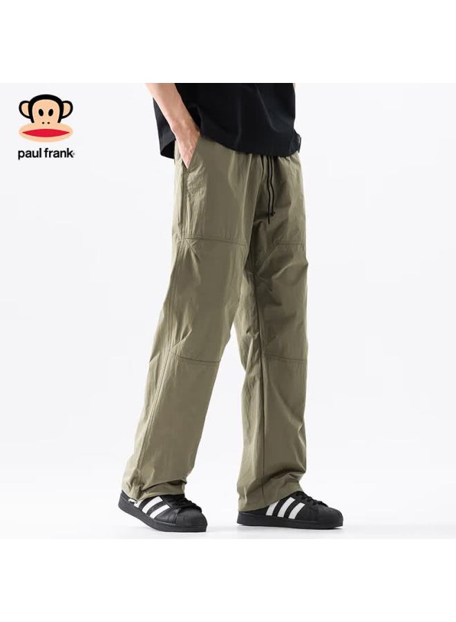 Paul Frank Casual Pants For Men, Summer Lightweight American-style Cargo Pants, Versatile Straight-leg Trousers For Men, Light Gray, 3XL - Image 2