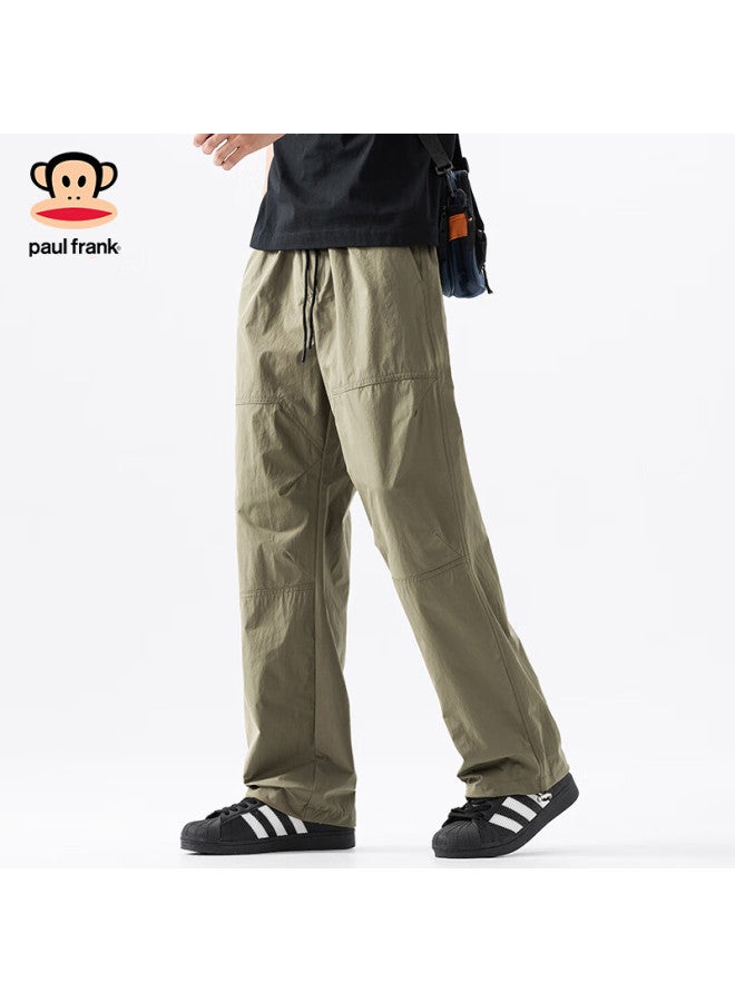 Paul Frank Casual Pants For Men, Summer Lightweight American-style Cargo Pants, Versatile Straight-leg Trousers For Men, Light Gray, 3XL - Image 1