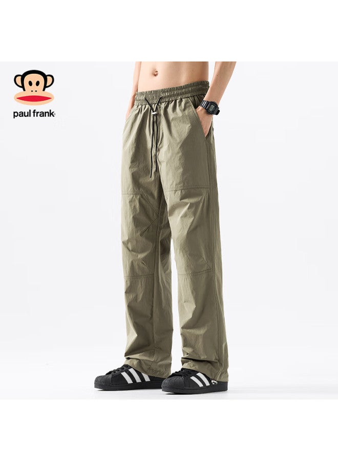 Paul Frank Casual Pants For Men, Summer Lightweight American-style Cargo Pants, Versatile Straight-leg Trousers For Men, Light Gray, 3XL - Image 3