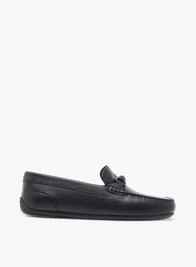 سيد دوتشيني Boys Textured Slip-On Moccasins with Metal Accent Ramadan Collection
