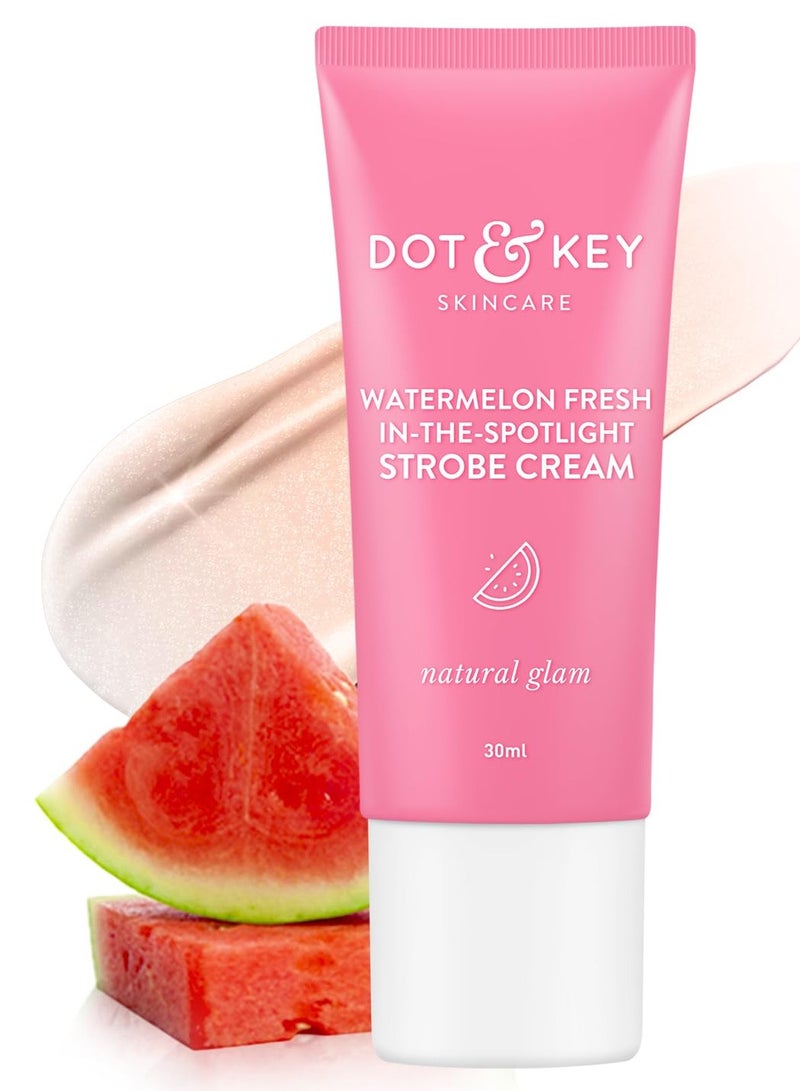 دوت آند كي كريم ستروب منعش بالبطيخ|كريم إشراق بشرة الوجه|مرطب وهايلايتر للوجه|للحصول على توهج فوري مصقول ندي|يعزز الترطيب|لجميع أنواع البشرة|للنساء والرجال|30 مل - Image 1