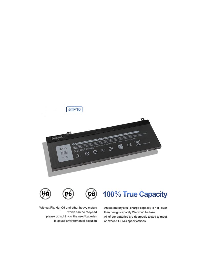 Terabyte بطارية 5TF10 لجهاز Dell Precision 7730 7740 7530 7540 P34E P34E001 P34E002 P74F P74F001 P74F002 - Image 4