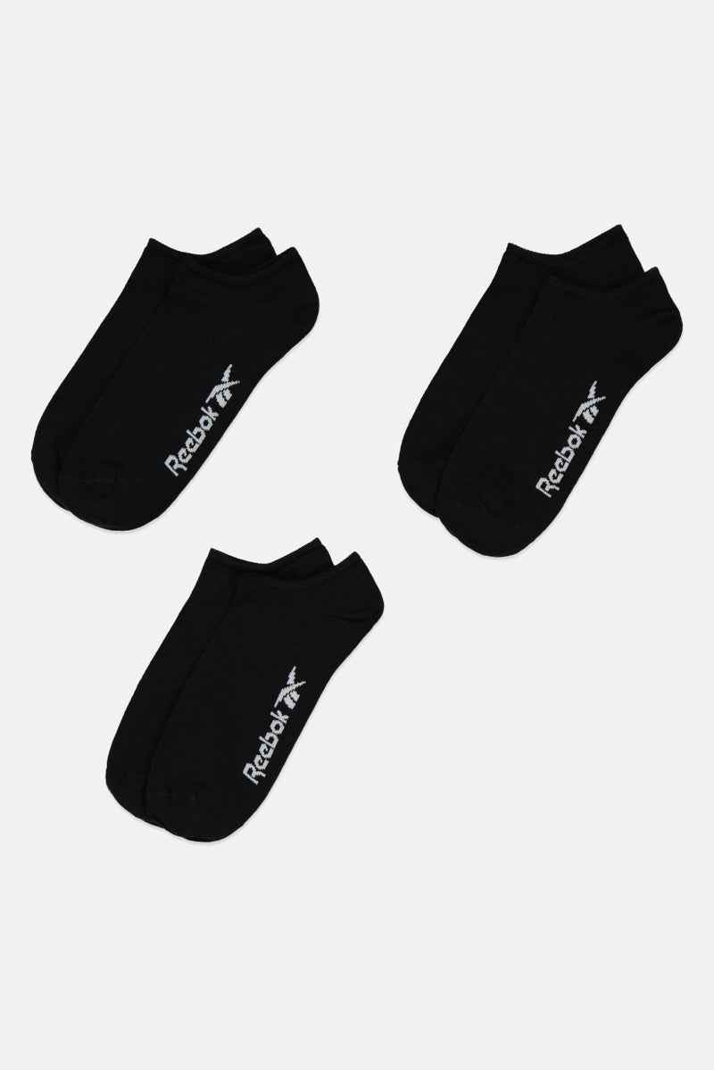 Reebok جوارب قصير للرجال 3 أزواج بشعار العلامة التجارية، أسود - Image 3