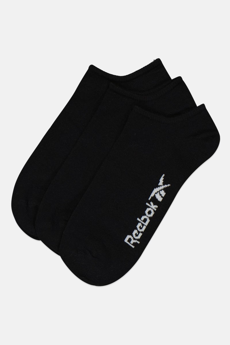 Reebok جوارب قصير للرجال 3 أزواج بشعار العلامة التجارية، أسود - Image 1