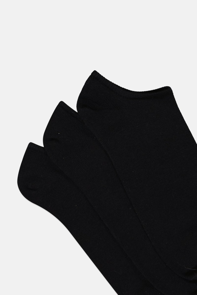 Reebok جوارب قصير للرجال 3 أزواج بشعار العلامة التجارية، أسود - Image 2