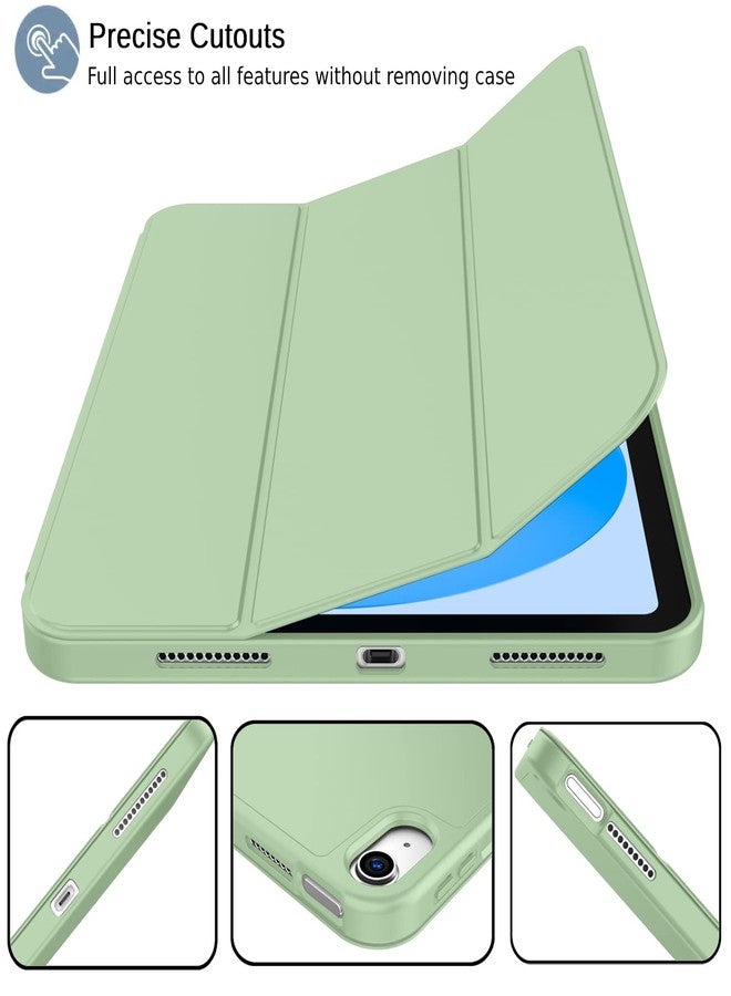 iMieet جراب iMieet لجهاز iPad (A16) من الجيل الحادي عشر/الجيل العاشر [11 بوصة 2025/10.9 بوصة 2022] مع حامل قلم، غطاء ذكي ثلاثي الطي مع ظهر من مادة TPU الناعمة، خاصية التشغيل/الإيقاف التلقائي (لون أخضر ماتشا) - Image 2