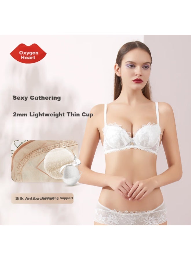 Yangxin Yongxin Embroidered Lace Bra, Soft Support Underwear For Young Women, Seamless Thin Style, Push-up, Anti-sagging, Beautiful Back Brassiere - Image 1