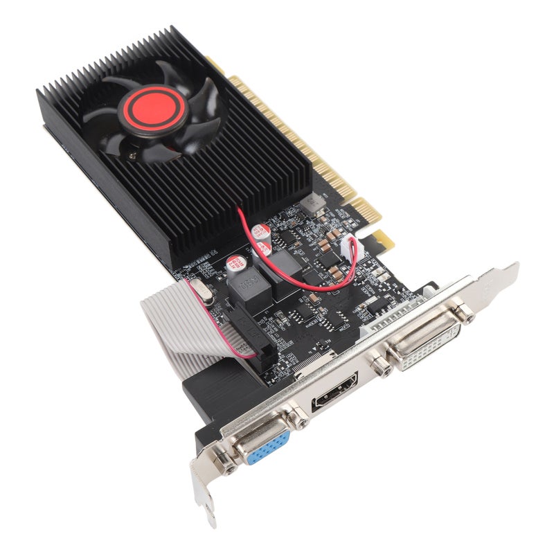 بطاقة رسومات GT610 بسعة 1 جيجابايت DDR3 و64 بت وسرعات 500 ميجاهرتز و600 ميجاهرتز، بطاقة فيديو ألعاب كمبيوتر مع منفذ PCI Express 2.0 16X متوافقة مع أنظمة التشغيل ويندوز 7، 8، 10، 11 ولينكس - Image 1