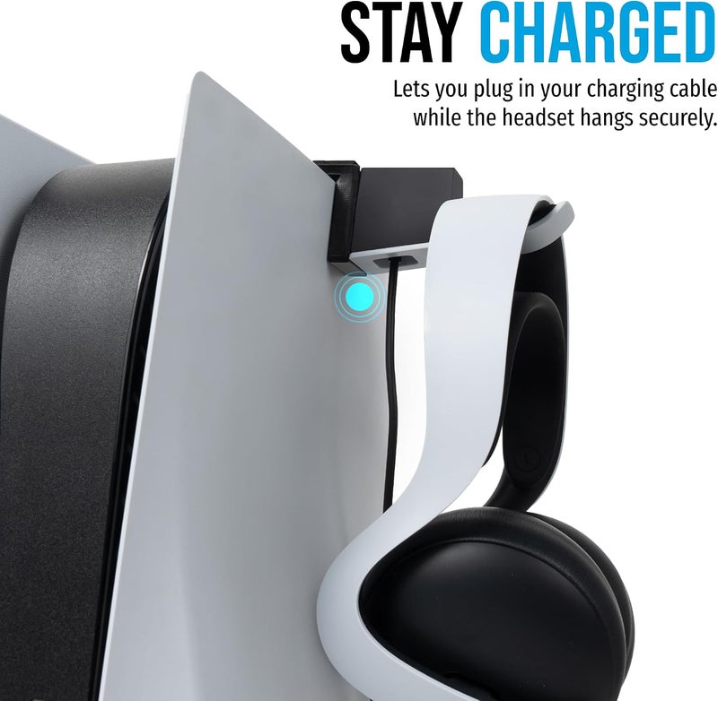 Glistco Headset Hook Compatible with Sony Pulse Elite Wireless Headset Charging Bracket - Headphone Holder for PS5/PS5 Slim/PS5 Pro - Image 4