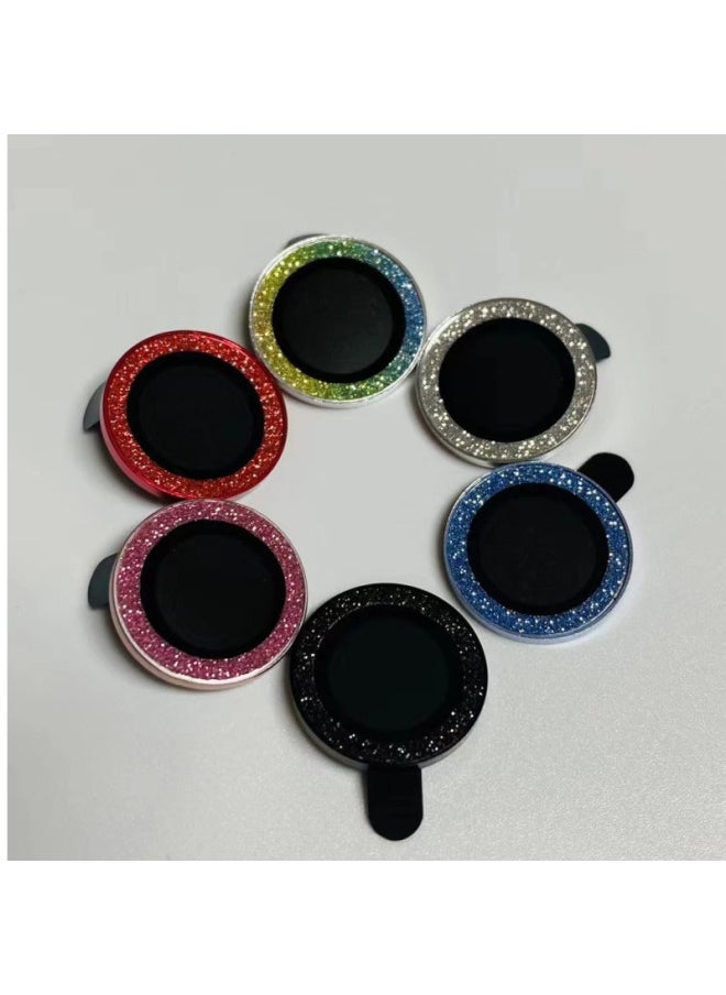 Generic - For IPhone 15 Camera Lens Protector Film 13 Eagle Eye Flash Powder Metal Ring Digital Computer Ipad Phone Screen Protector-Color:Glitter Colorful (single Bare) Random Color-Size:Universal For Iphone 16pro/16promax - Image 1