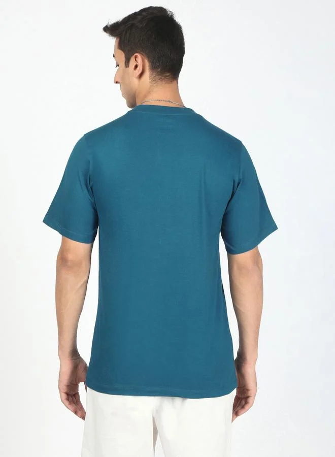Styli Men Blue Solid Regular Fit T-Shirt By Bene Kleed