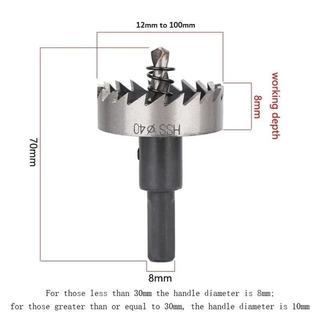 VELTRIX 80mm Drill Machine HSS Drill Bit Hole Saw Metal Cutter Core Bit Choice Of Sizes 12mm to 100mm For Thin Stainless Steel SS Mild Steel Cast Iron MS Aluminium Etc Suitable For All Metals - Image 3