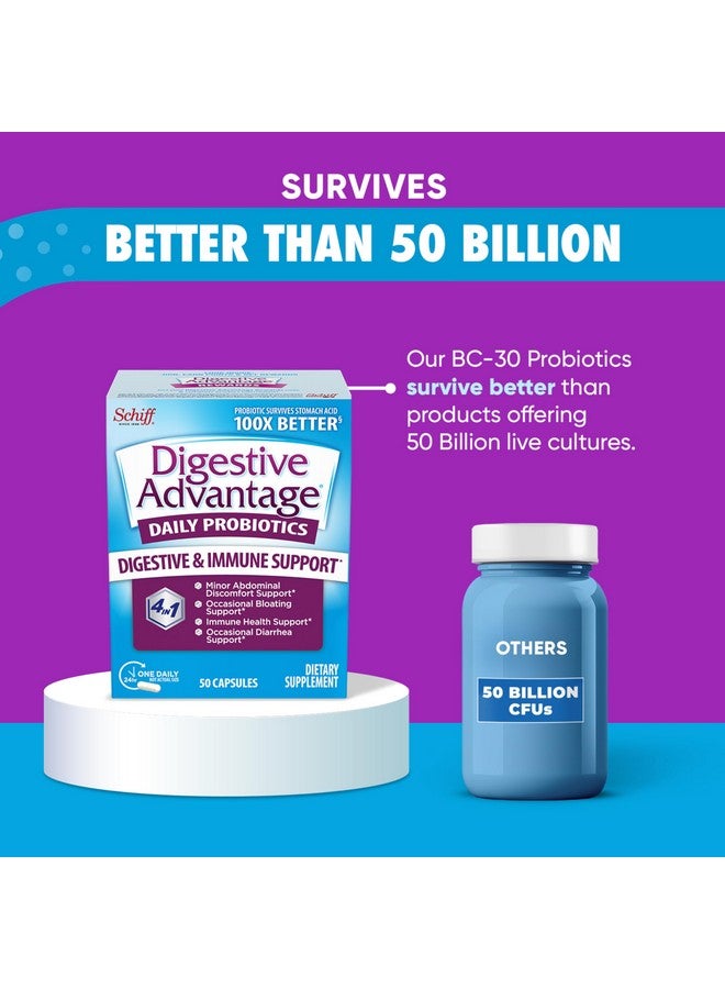 Digestive Advantage Probiotics for Digestive Health, Daily Probiotics for Women & Men, Supports Gut Health, Occasional Bloating & Diarrhea, Minor Abdominal Discomfort, & Immune Support, 50ct Capsules - Image 3