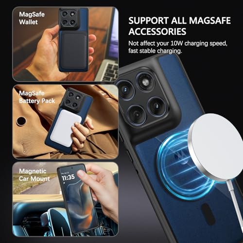 GUAGUA Polycarbonate Clear Case For Moto Edge 60 Fusion/Edge 60/Edge 60S 5G Case, [Compatible With Magsafe] Magnetic Anti-Scratch Translucent Matte Phone Cover,Clear - Image 2