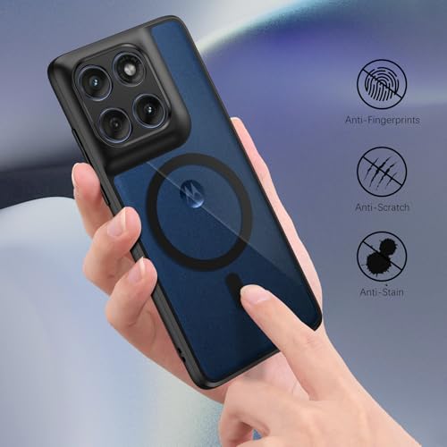 GUAGUA Polycarbonate Clear Case For Moto Edge 60 Fusion/Edge 60/Edge 60S 5G Case, [Compatible With Magsafe] Magnetic Anti-Scratch Translucent Matte Phone Cover,Clear - Image 3