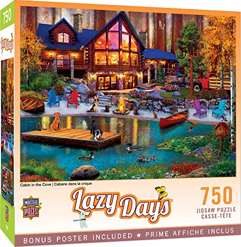 Masterpieces 750 Piece Jigsaw Puzzle for Adults, Family, Or Kids - Cabin in The Cove - 18"x24" - Image 1