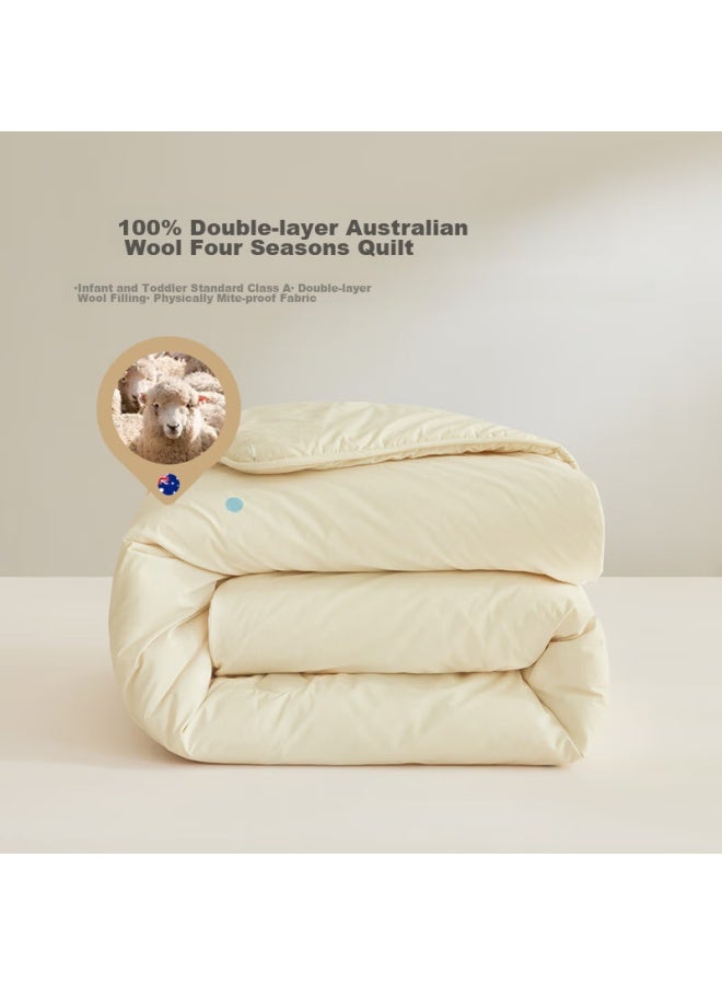 Luolaikids Wool Comforter, Baby Class A Australian Imported 100% Wool All-season Duvet Insert, 220*250 - Image 1