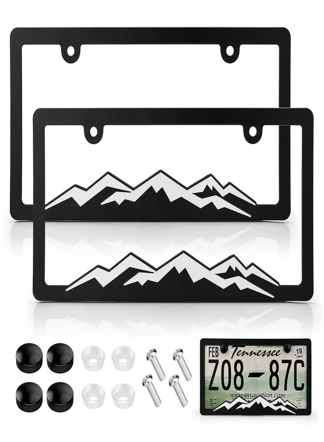 XCLPF Mountain License Plate Frames with Screws Caps 2 Packs - Image 1
