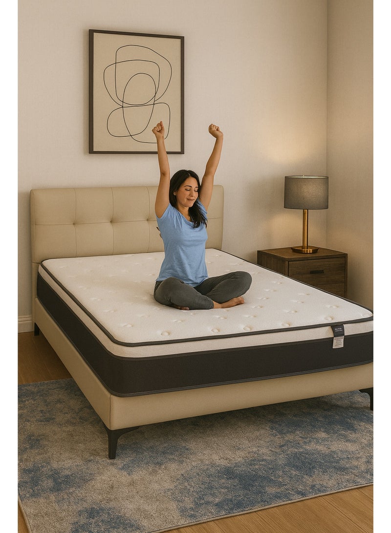 Mattress with Pocket Spring and Memory Foam for Pressure Relief, Motion Isolation, Edge Support, Medium Firm Mattress in a Box, 120*200*20cm - Image 3