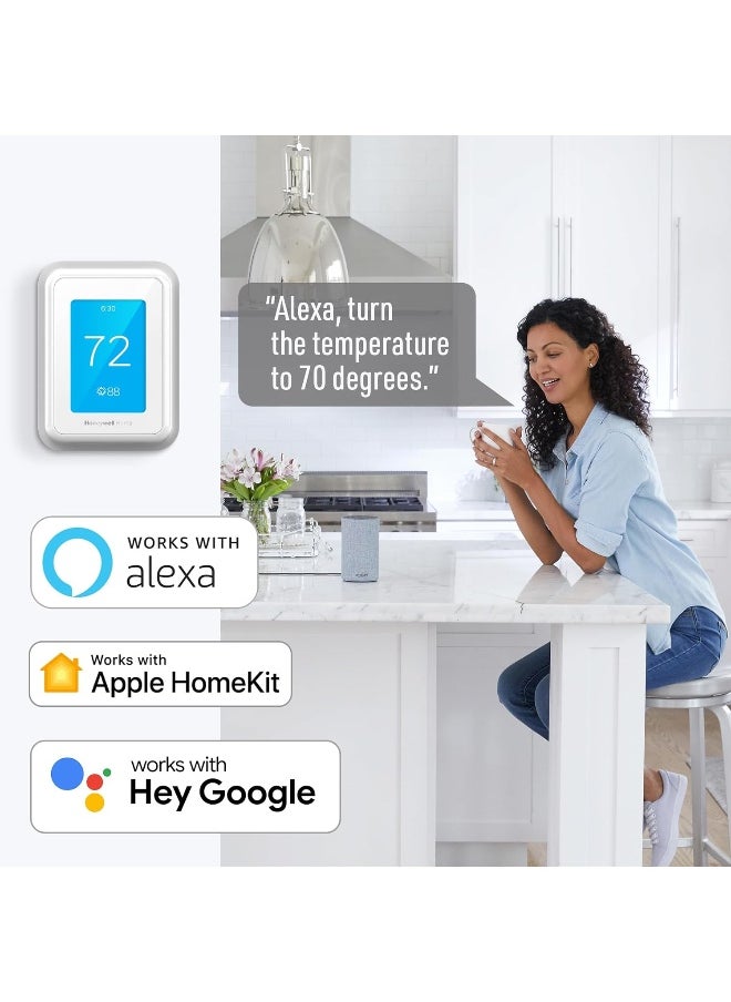 Honeywell - Home T9 WiFi Smart Thermostat, Smart Room Sensor Ready, Touchscreen Display, Alexa and Google Assist - Image 1