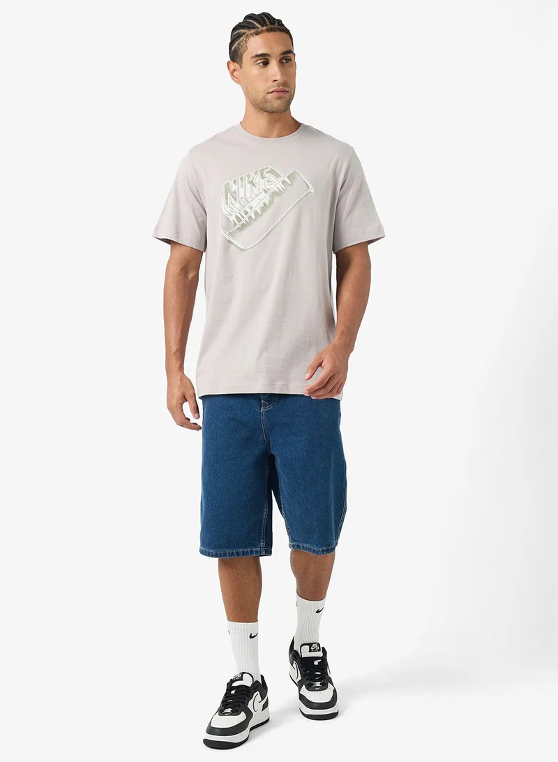 Nike COLLEGE GREY Nsw Standard Blur Futura T-Shirt for Men | Best Price UAE