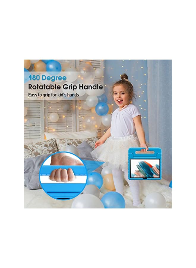 Procases Kids Case For Galaxy Tab A8 10.5” 2022 (Sm-X200/Sm-X205/Sm-X207), Shockproof Convertible Handle Stand Cover Lightweight Kids Friendly Protective Case For Galaxy Tab A8 10.5 Inch 2022 -Blue - Image 5