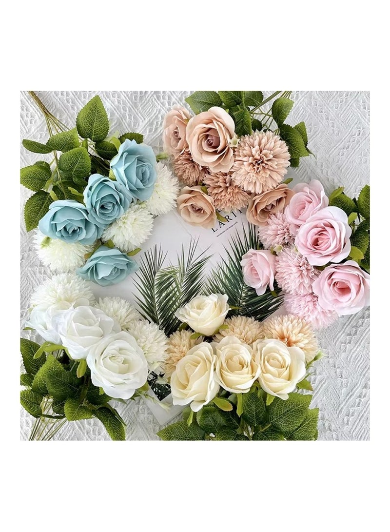Huitich Artificial Blue Rose Bouquet for Elegant Decor  - Image 2