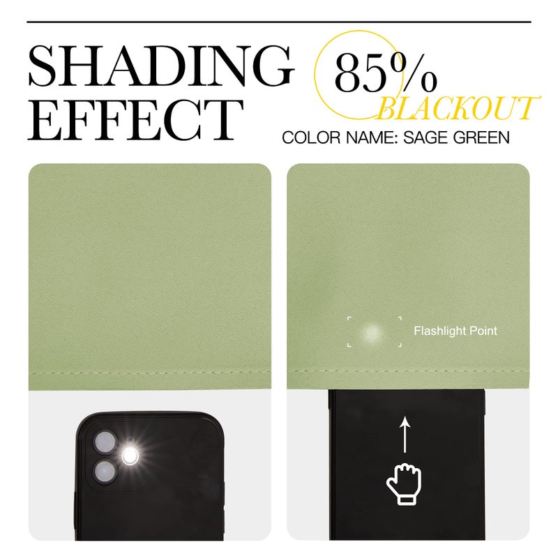 NICETOWN Curtains for Bedroom, Green Nursery Curtains Thermal Insulated, Grommet Top Blackout Drapes for Son's Room Privacy (Sage Green, 1 Pair, 42 x 63 inches) - Image 2