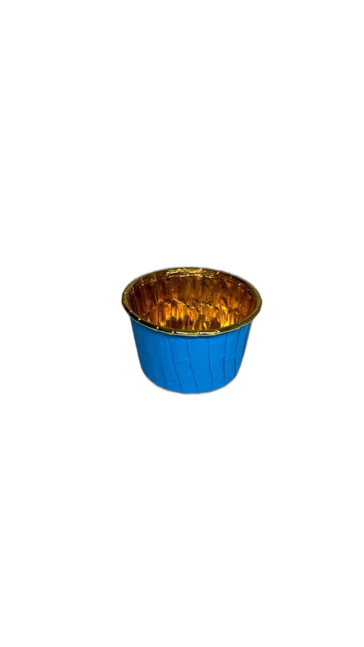 Baekence Choco Lava Mould Cake Mould Chocolava Baking Mould Blue Golden Pack of 500 pcs - Image 4