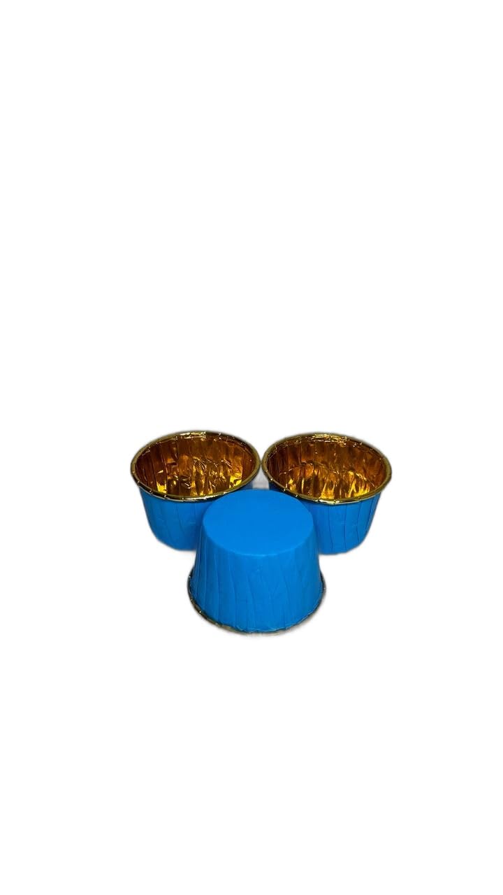 Baekence Choco Lava Mould Cake Mould Chocolava Baking Mould Blue Golden Pack of 500 pcs - Image 2