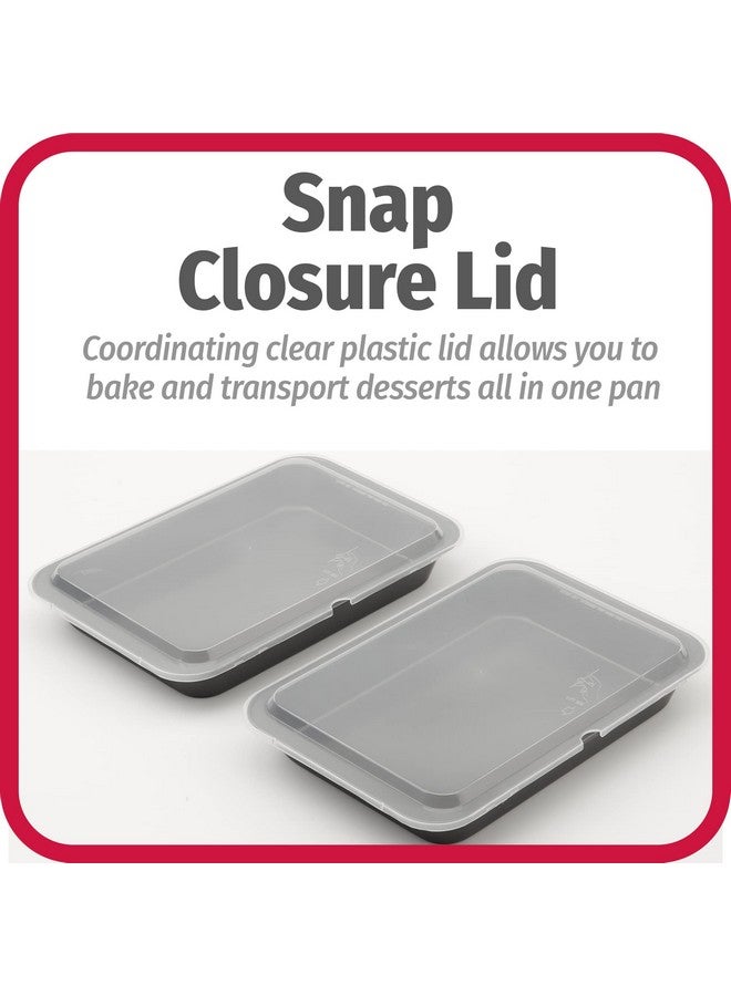 GoodCook Set of 2 Nonstick Steel 13" x 9" Cake Baking Pans with Covers, Gray - Image 5