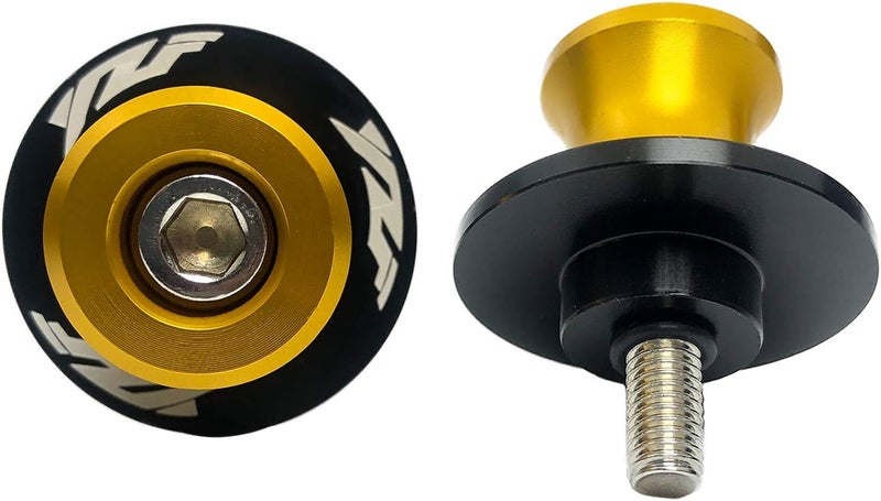 YIMOTO 6MM M6x1.5 Motorcycle Swing arm Sliders Spools CNC Swing Arm Stand Screws 2PCS for Yamaha YZF R1 R3 R6 R25 R125 R6S 600R 750R (Gold) - Image 4