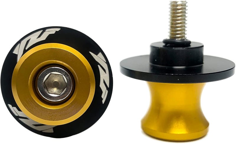 YIMOTO 6MM M6x1.5 Motorcycle Swing arm Sliders Spools CNC Swing Arm Stand Screws 2PCS for Yamaha YZF R1 R3 R6 R25 R125 R6S 600R 750R (Gold) - Image 2