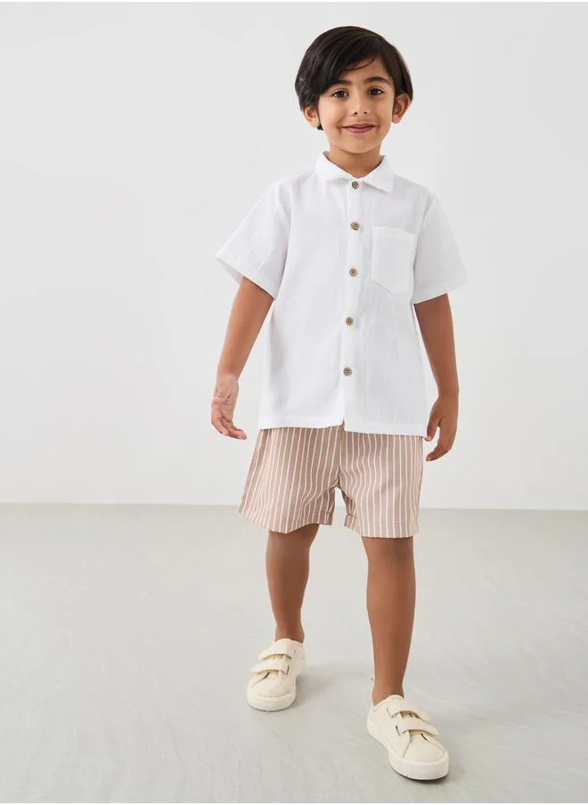 Styli Styli Short Sleeve Buttoned Shirt and Shorts Set