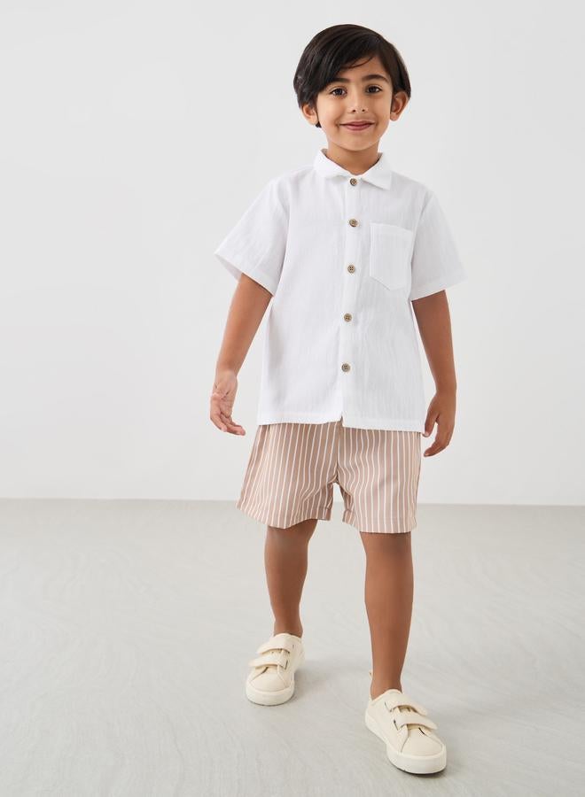 Styli Styli Short Sleeve Buttoned Shirt and Shorts Set  - Image 1
