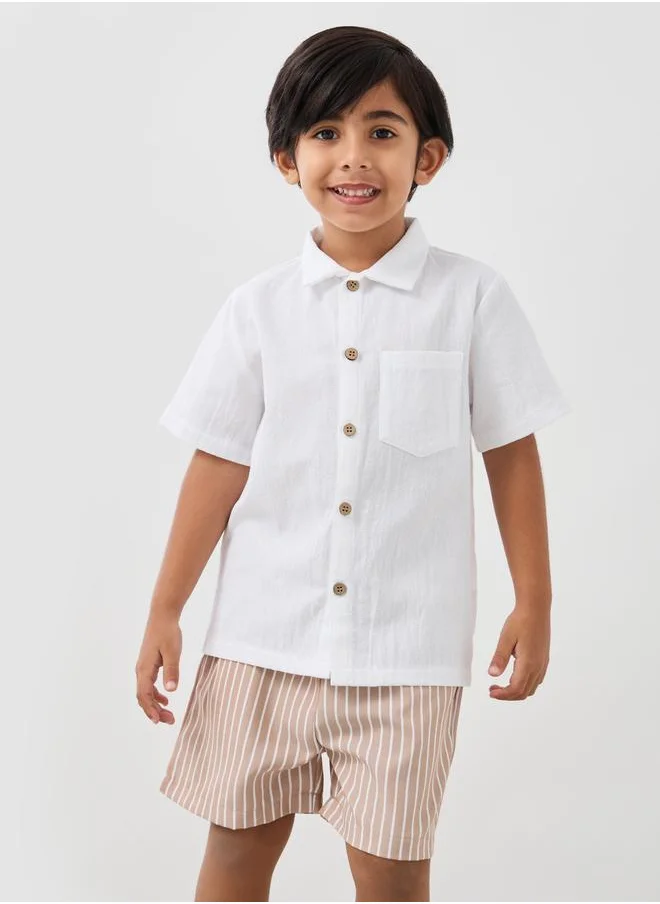 Styli Styli Short Sleeve Buttoned Shirt and Shorts Set