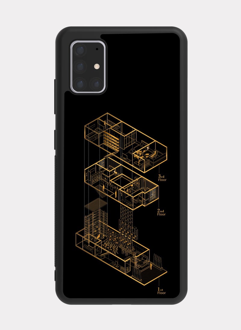 بكسلات كفر سامسونج جالكسي ايه 71 تصميم معماري ذهبي - Image 1