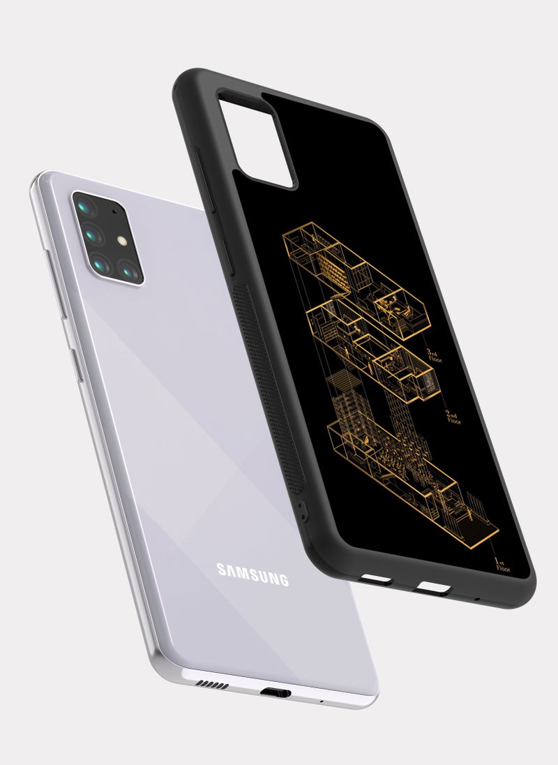 بكسلات كفر سامسونج جالكسي ايه 71 تصميم معماري ذهبي - Image 2