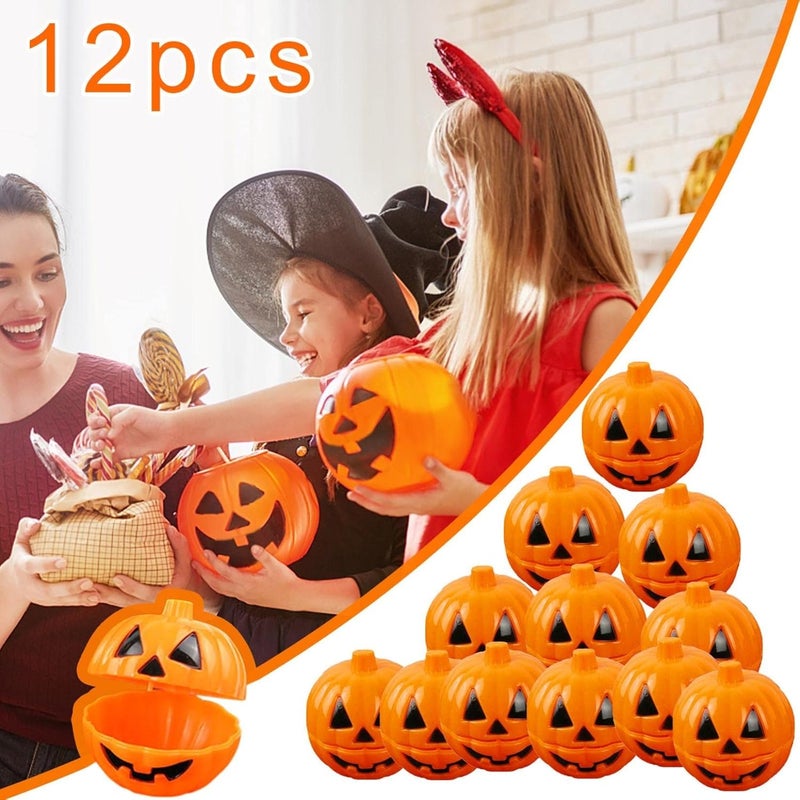 cheekyglo Halloween Candy Bucket, 12pcs Halloween Pumpkin Candy Box, Mini Package Treat Container Gift Boxes for Halloween Party Decoration Supplies Kids Trick or Treat Party Favors - Image 3