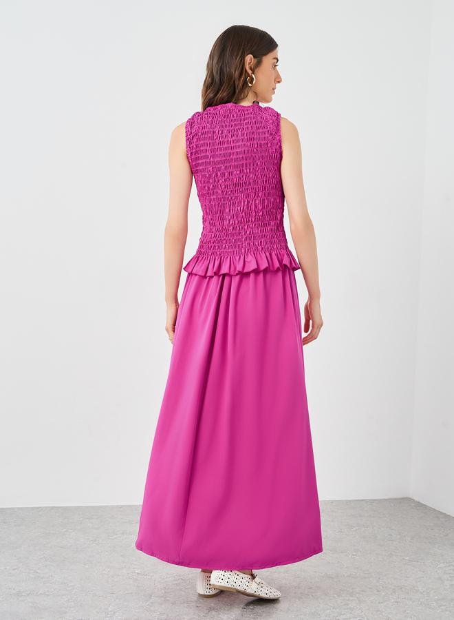 تايك تو طقم بلوزة وتنورة بياقة بيبلوم وخصر مطاطي - Image 4