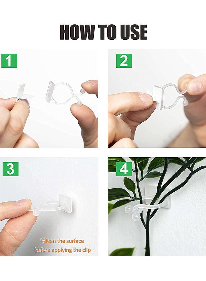 NIBEMINENT 120-Piece Plant Climbing Wall Fixture Clips Set White 20x13x5cm - Image 3