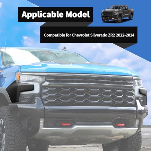Voodonala for Chevy Silverado 2022-2024 ZR2 Front Hood Cowl Body Armor,Outer Cowl Cover,Edge Guards Exterior Accessories Compatible with Chevy Silverado ZR2 2022-2024(Matte Black) - Image 3