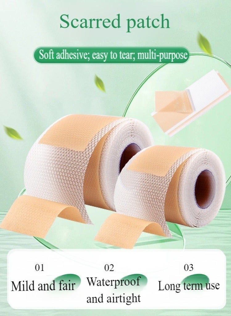 Silicone Scar Tape, Medical Silicone Scar Removal Sheet, Stretch Mark Treatment Waterproof Silicone Scar Sheet, Fade Scar Effective Cosmetic Scar Removal Gel Painless Tape Roll for Cesarean Section, Burn Scars and Other Scars (4cm x 1.5m) - Image 2